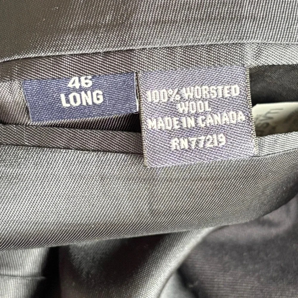 VTG Botany 500 Mens Navy Blue Wool Blazer Sport Coat Gold‎ Buttons 46 Long - Picture 5 of 14